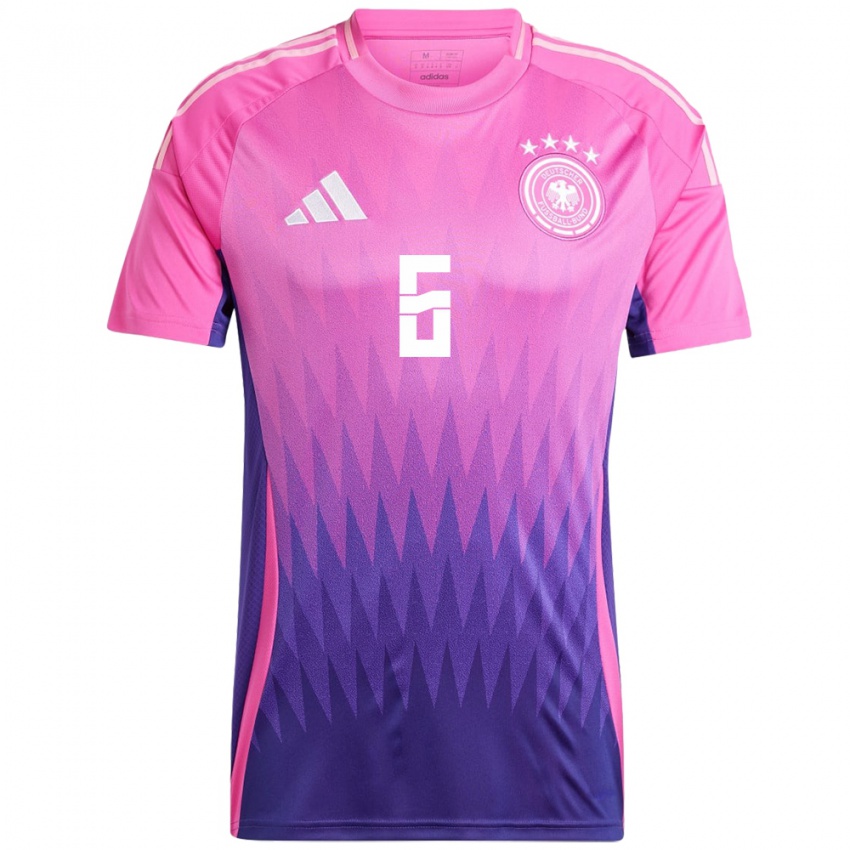 Damen Deutschland Lena Oberdorf #6 Pink Lila Auswärtstrikot Trikot 24-26 T-Shirt Belgien