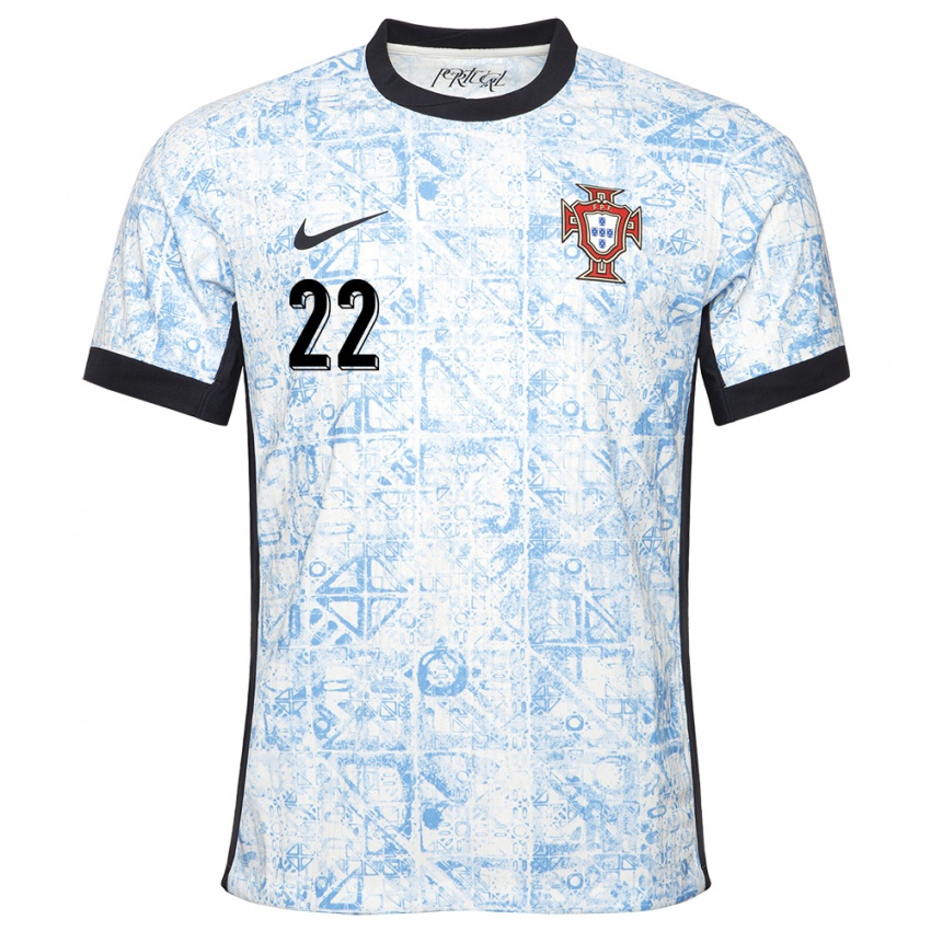 Damen Portugal Goncalo Tabuaco #22 Cremeblau Auswärtstrikot Trikot 24-26 T-Shirt Belgien