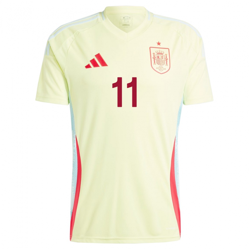 Damen Spanien Alexia Putellas #11 Gelb Auswärtstrikot Trikot 24-26 T-Shirt Belgien