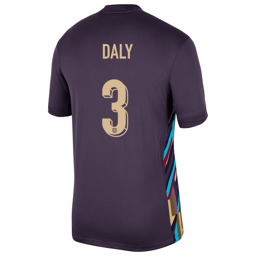 Dames Engeland Rachel Daly #3 Donkere Rozijn Uitshirt Uittenue 24-26 T-Shirt België