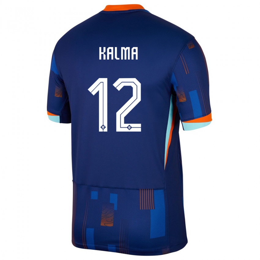 Femme Maillot Pays-Bas Fenna Kalma #12 Bleu Tenues Extérieur 24-26 T-Shirt Belgique