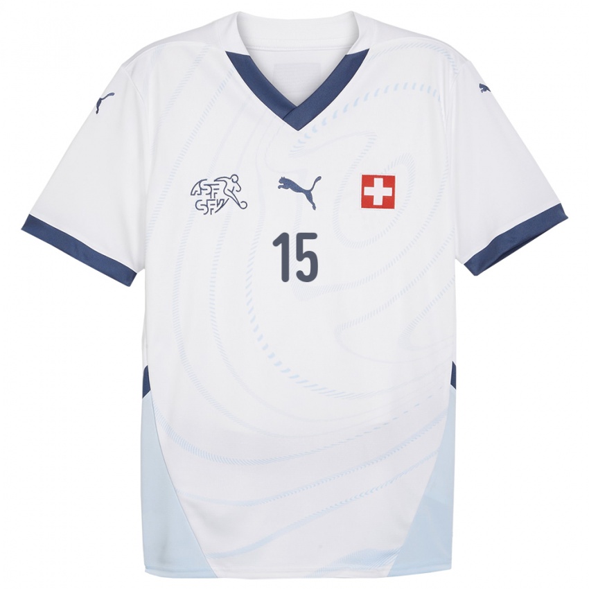 Damen Schweiz Aurele Amenda #15 Weiß Auswärtstrikot Trikot 24-26 T-Shirt Belgien