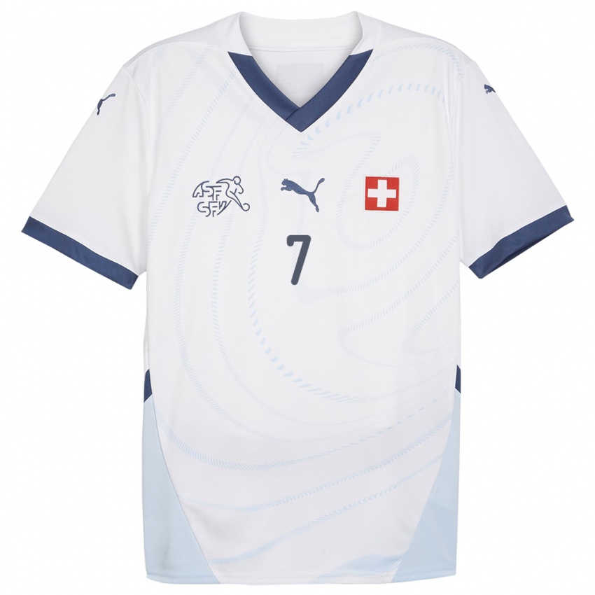 Femme Maillot Suisse Ronaldo Dantas Fernandes #7 Blanc Tenues Extérieur 24-26 T-Shirt Belgique