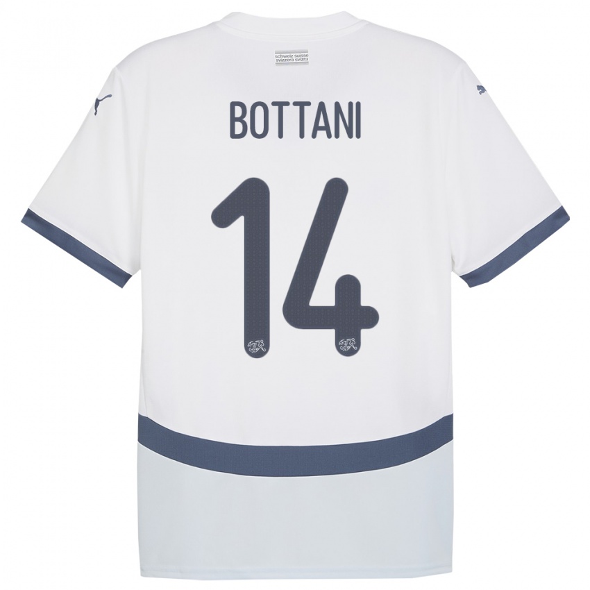 Dames Zwitserland Mattia Bottani #14 Wit Uitshirt Uittenue 24-26 T-Shirt België