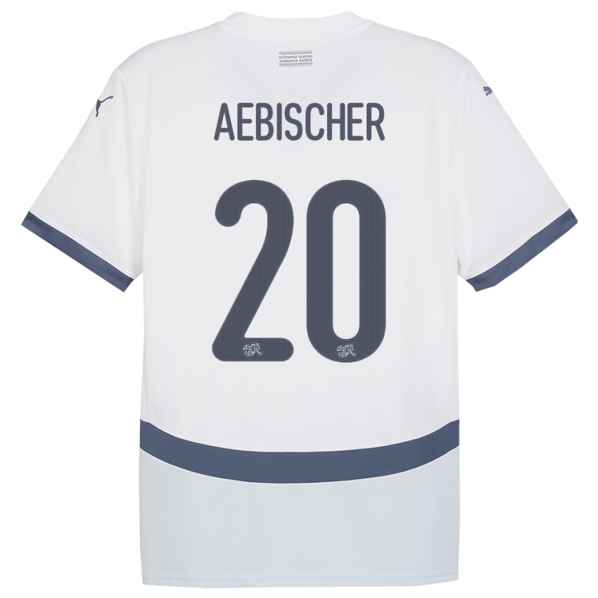 Damen Schweiz Michel Aebischer #20 Weiß Auswärtstrikot Trikot 24-26 T-Shirt Belgien