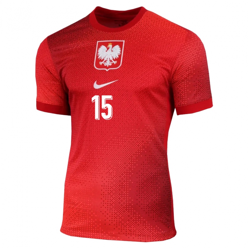 Damen Polen Mateusz Kowalczyk #15 Rot Auswärtstrikot Trikot 24-26 T-Shirt Belgien