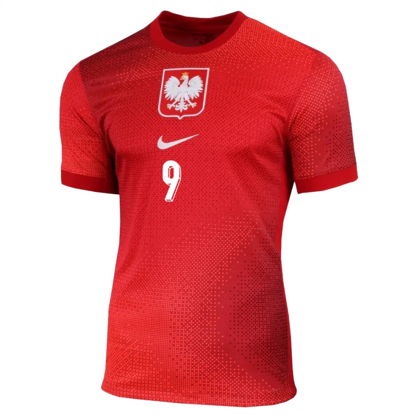 Damen Polen Daniel Mikolajewski #9 Rot Auswärtstrikot Trikot 24-26 T-Shirt Belgien