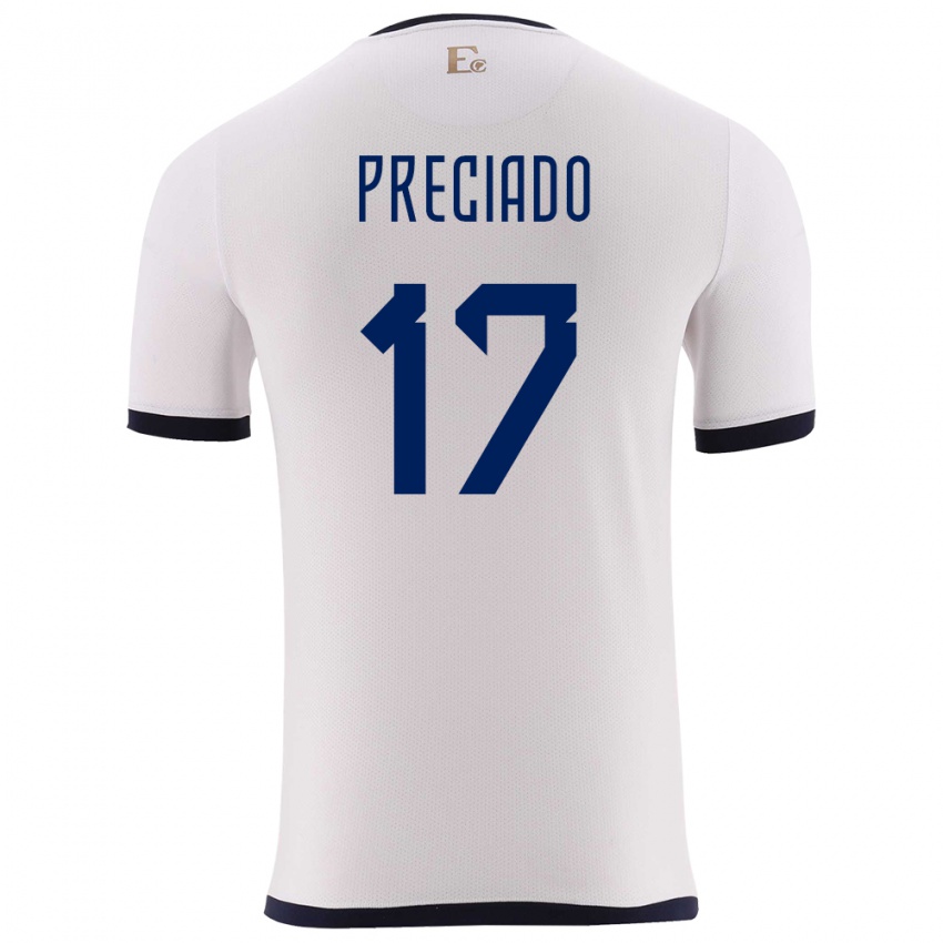 Dames Ecuador Angelo Preciado #17 Wit Uitshirt Uittenue 24-26 T-Shirt België