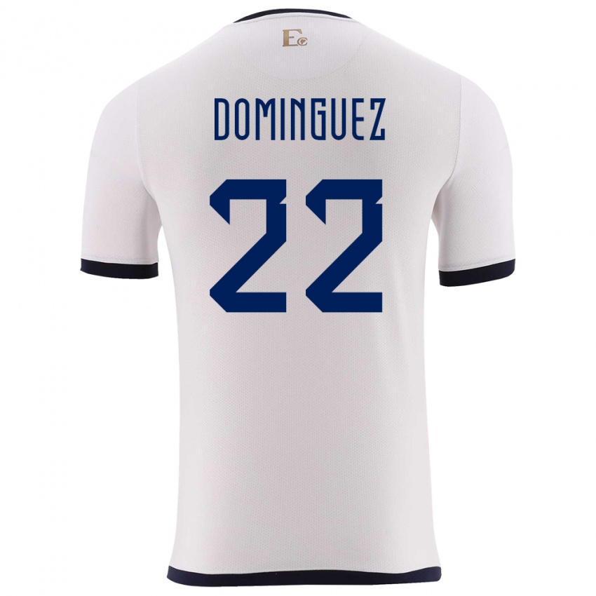 Dames Ecuador Alexander Dominguez #22 Wit Uitshirt Uittenue 24-26 T-Shirt België