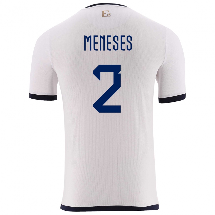 Dames Ecuador Randy Meneses #2 Wit Uitshirt Uittenue 24-26 T-Shirt België