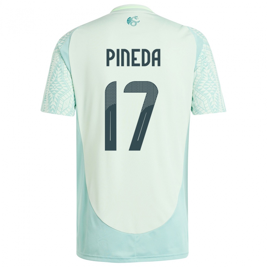 Dames Mexico Orbelin Pineda #17 Linnen Groen Uitshirt Uittenue 24-26 T-Shirt België