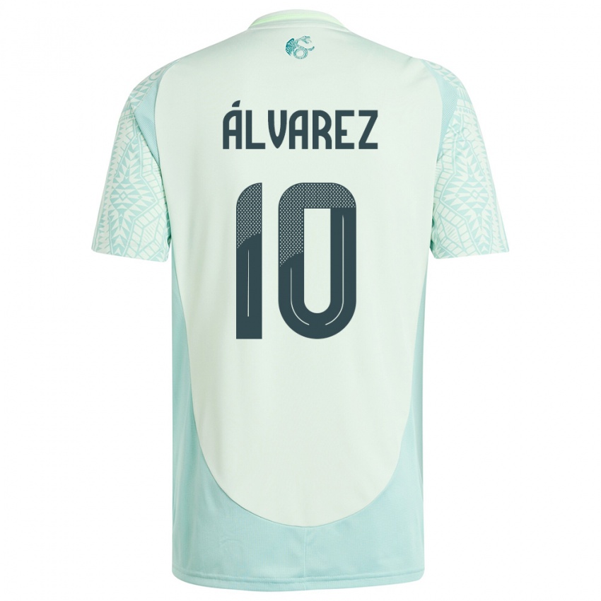 Dames Mexico Efrain Alvarez #10 Linnen Groen Uitshirt Uittenue 24-26 T-Shirt België