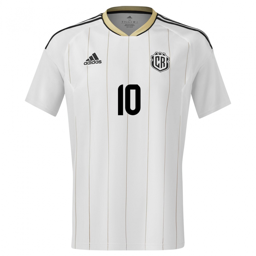 Femme Maillot Costa Rica Shirley Cruz #10 Blanc Tenues Extérieur 24-26 T-Shirt Belgique