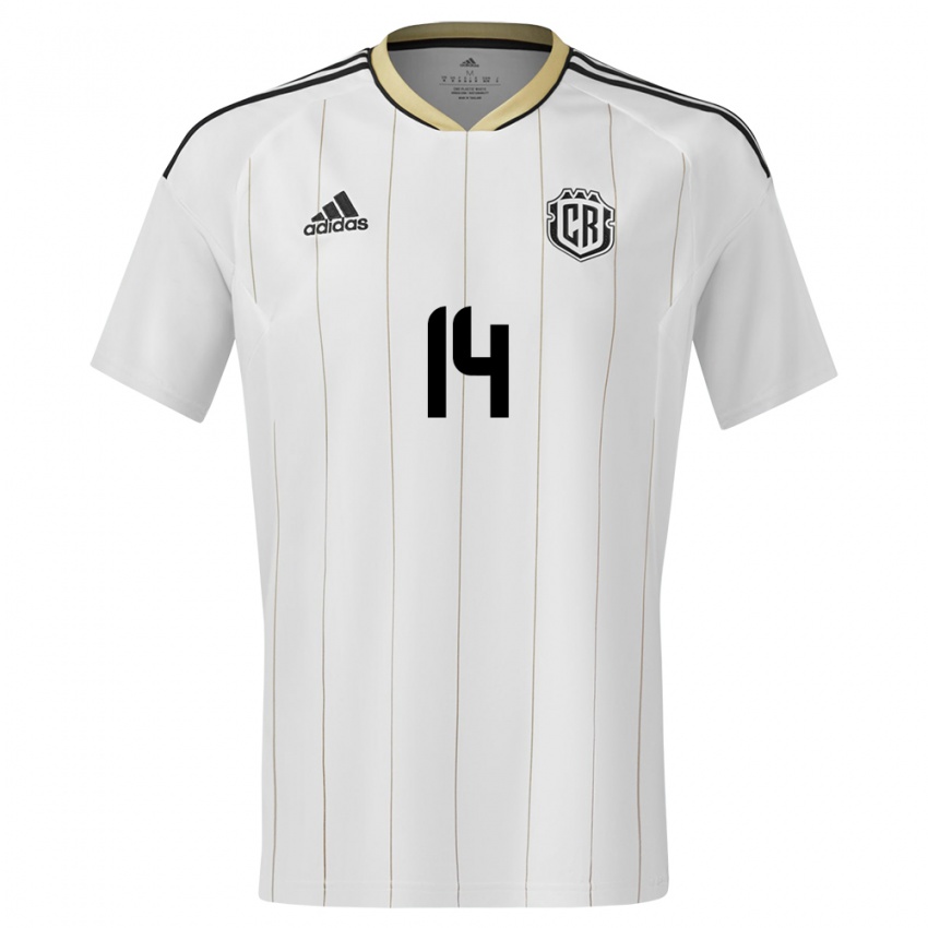 Damen Costa Rica Priscila Chinchilla #14 Weiß Auswärtstrikot Trikot 24-26 T-Shirt Belgien