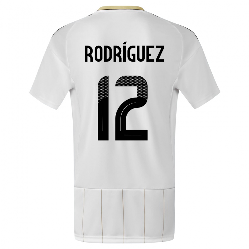 Femme Maillot Costa Rica Lixy Rodriguez #12 Blanc Tenues Extérieur 24-26 T-Shirt Belgique
