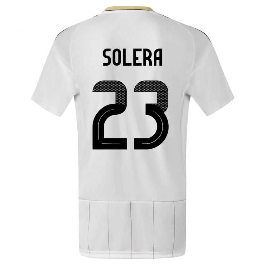 Femme Maillot Costa Rica Daniela Solera #23 Blanc Tenues Extérieur 24-26 T-Shirt Belgique
