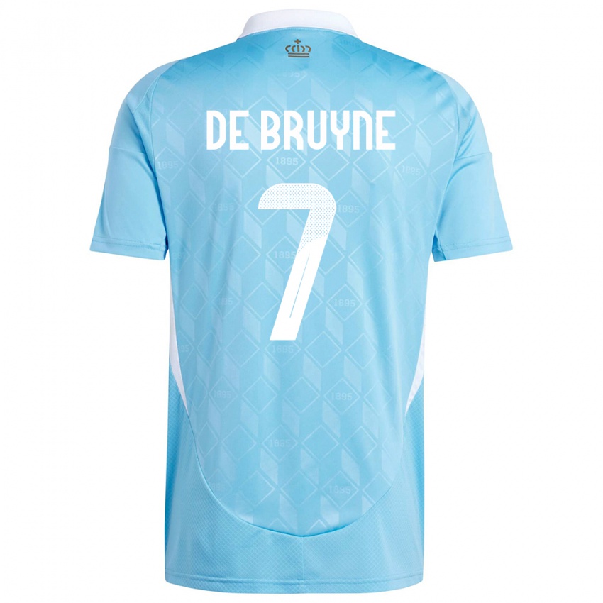 Dames België Kevin De Bruyne #7 Blauw Uitshirt Uittenue 24-26 T-Shirt België