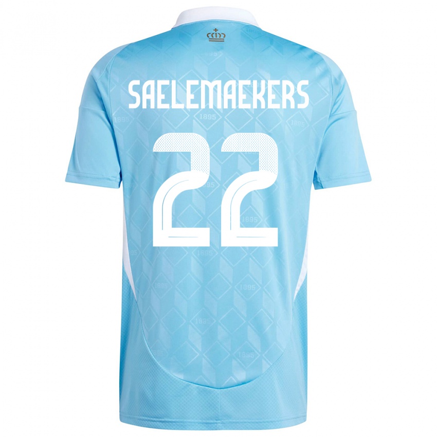 Dames België Alexis Saelemaekers #22 Blauw Uitshirt Uittenue 24-26 T-Shirt België