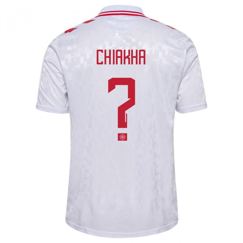 Femme Maillot Danemark Amin Chiakha #0 Blanc Tenues Extérieur 24-26 T-Shirt Belgique