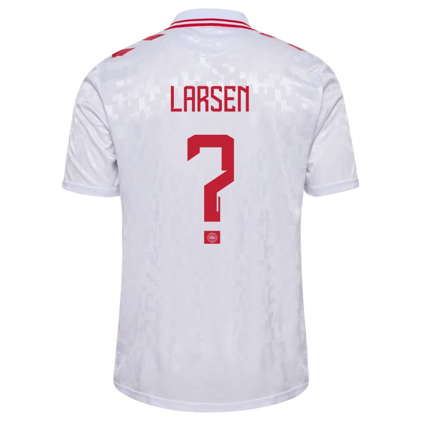 Femme Maillot Danemark Sander Larsen #0 Blanc Tenues Extérieur 24-26 T-Shirt Belgique