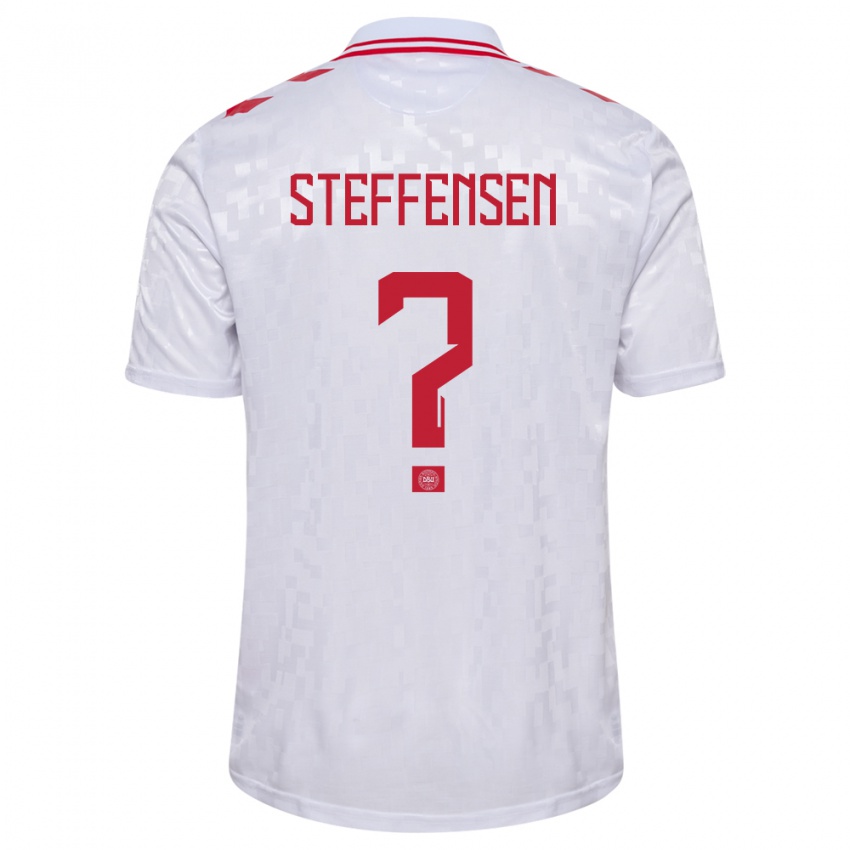 Femme Maillot Danemark Mark Steffensen #0 Blanc Tenues Extérieur 24-26 T-Shirt Belgique