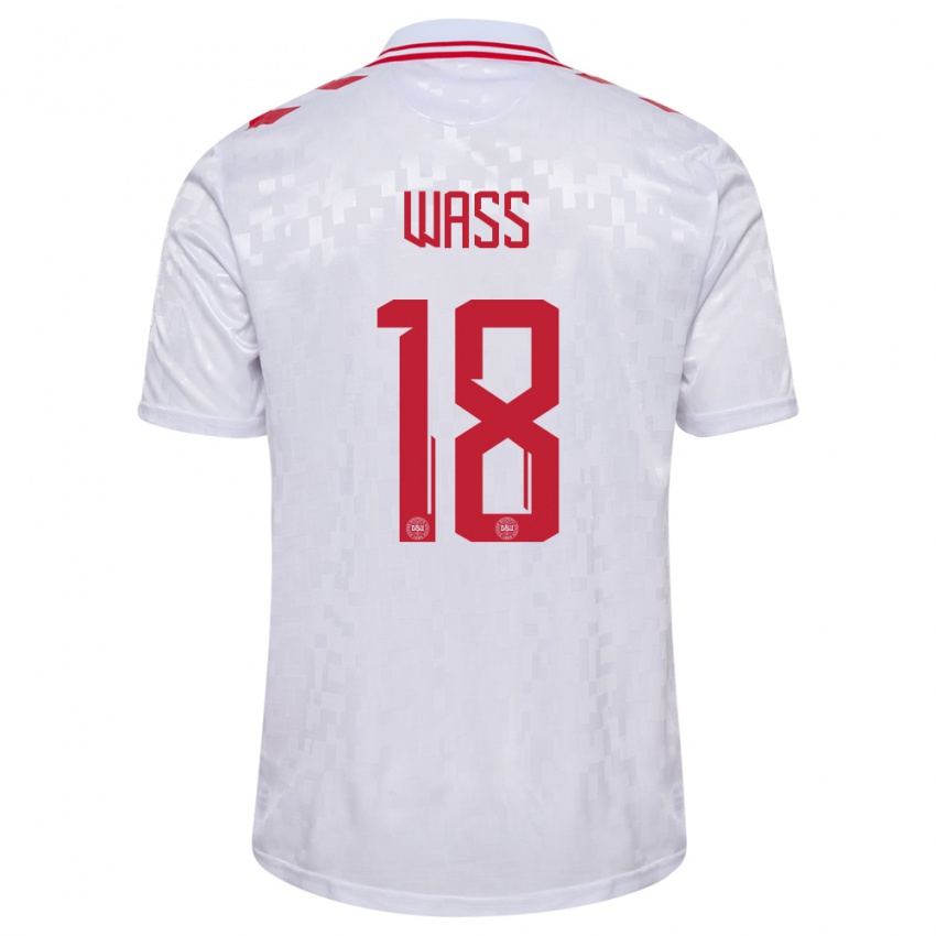 Femme Maillot Danemark Daniel Wass #18 Blanc Tenues Extérieur 24-26 T-Shirt Belgique