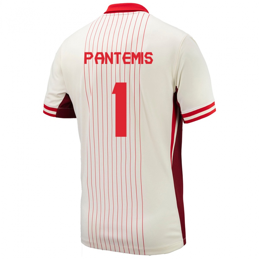 Femme Maillot Canada James Pantemis #1 Blanc Tenues Extérieur 24-26 T-Shirt Belgique