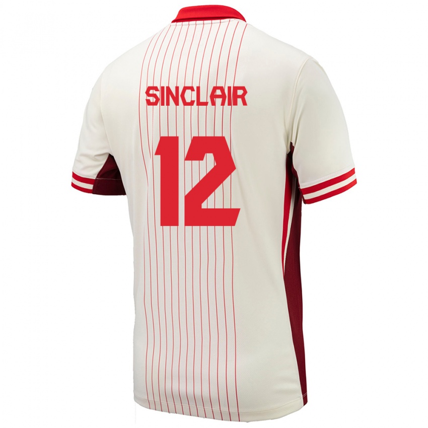 Femme Maillot Canada Christine Sinclair #12 Blanc Tenues Extérieur 24-26 T-Shirt Belgique