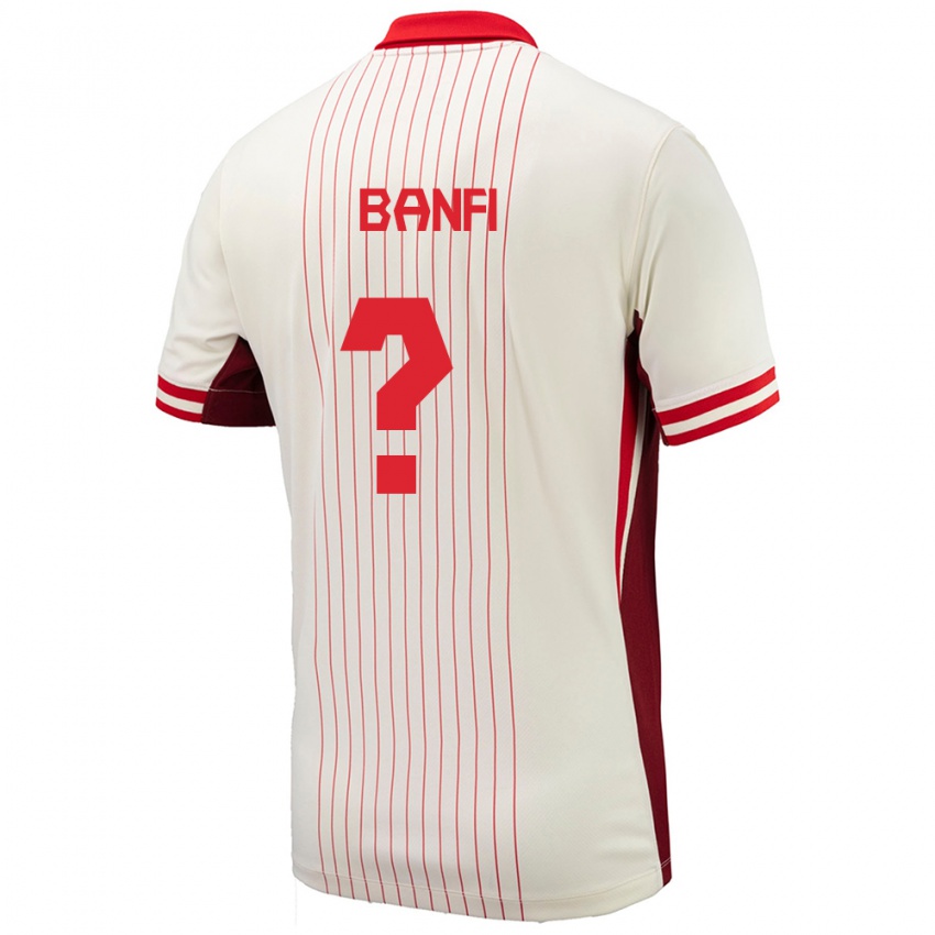 Femme Maillot Canada Samuel Banfi #0 Blanc Tenues Extérieur 24-26 T-Shirt Belgique