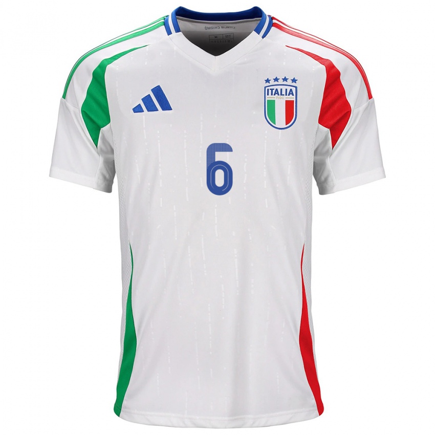 Femme Maillot Italie Manuela Giugliano #6 Blanc Tenues Extérieur 24-26 T-Shirt Belgique