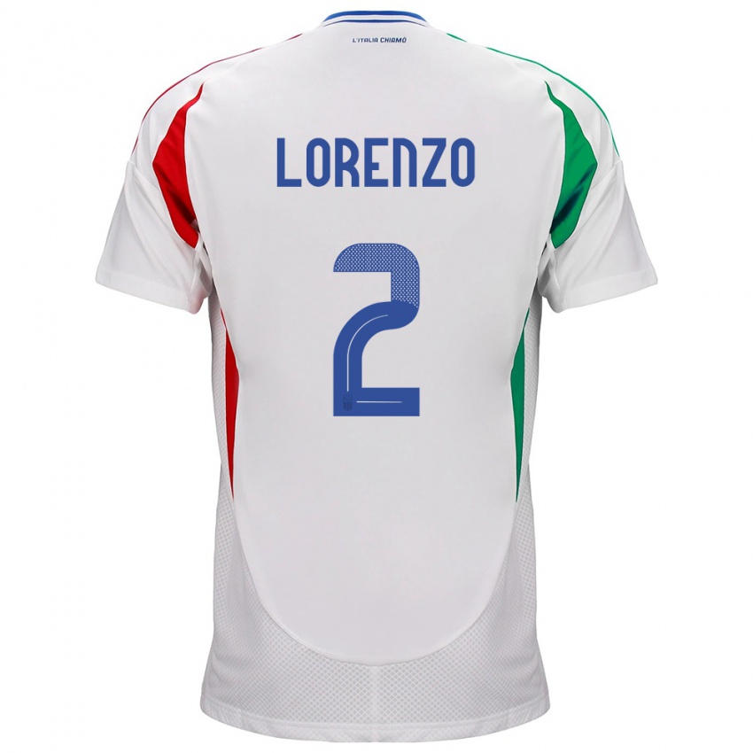 Dames Italië Giovanni Di Lorenzo #2 Wit Uitshirt Uittenue 24-26 T-Shirt België