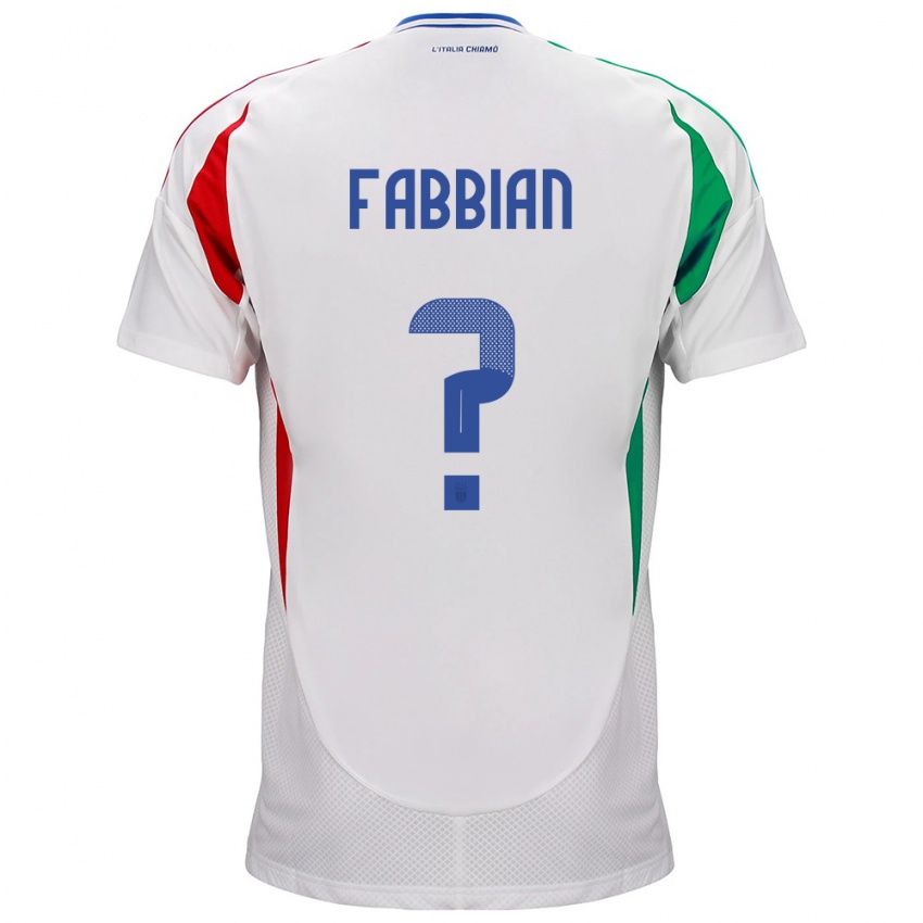 Dames Italië Giovanni Fabbian #0 Wit Uitshirt Uittenue 24-26 T-Shirt België