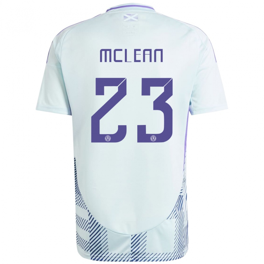 Damen Schottland Kenny Mclean #23 Helles Mintblau Auswärtstrikot Trikot 24-26 T-Shirt Belgien