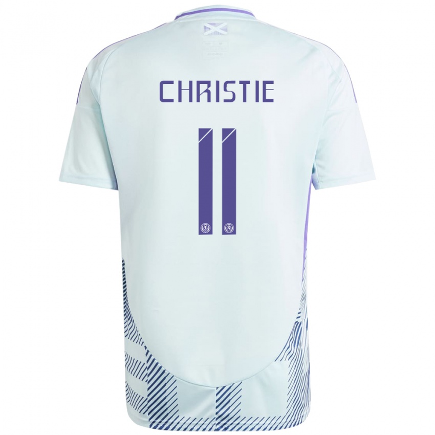 Damen Schottland Ryan Christie #11 Helles Mintblau Auswärtstrikot Trikot 24-26 T-Shirt Belgien