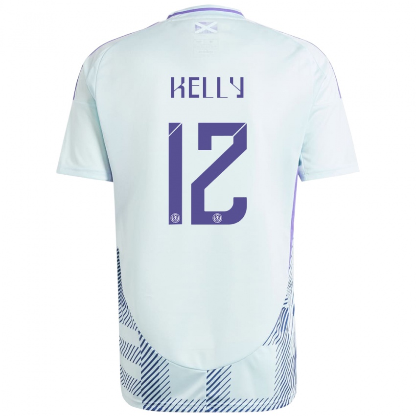 Dames Schotland Liam Kelly #12 Licht Mintblauw Uitshirt Uittenue 24-26 T-Shirt België