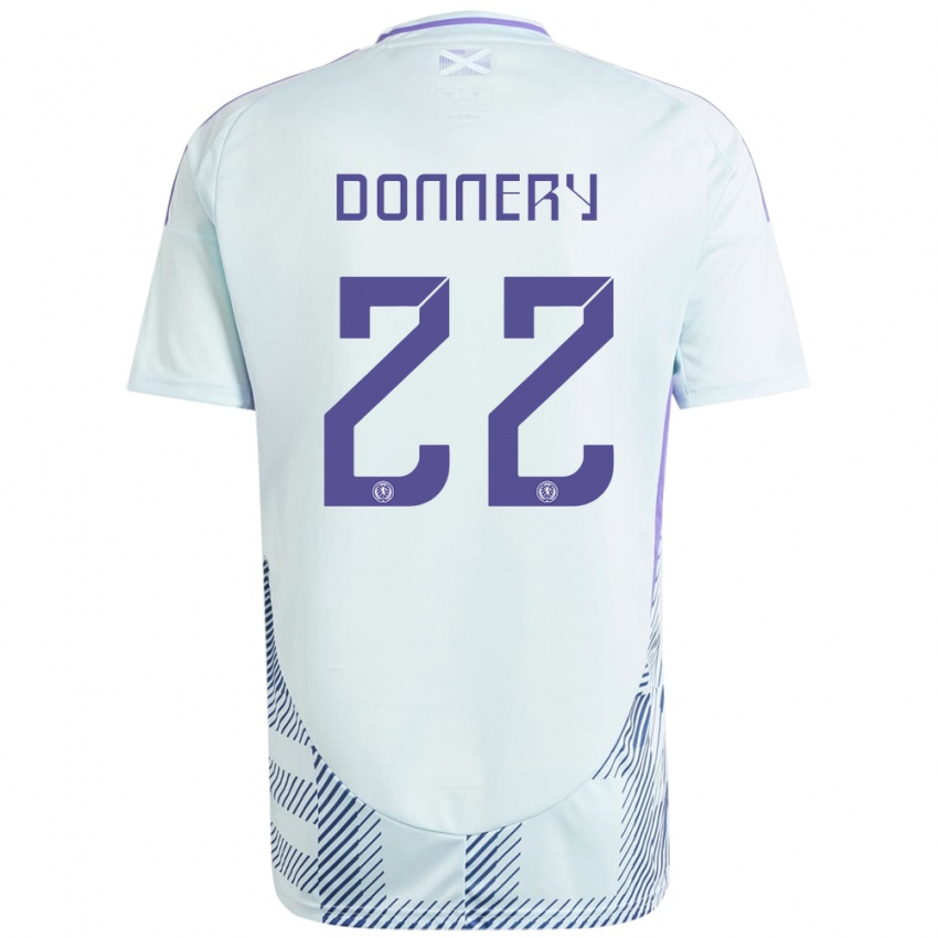 Damen Schottland Julian Donnery #22 Helles Mintblau Auswärtstrikot Trikot 24-26 T-Shirt Belgien