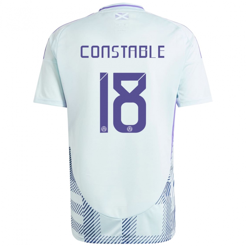 Damen Schottland Scott Constable #18 Helles Mintblau Auswärtstrikot Trikot 24-26 T-Shirt Belgien