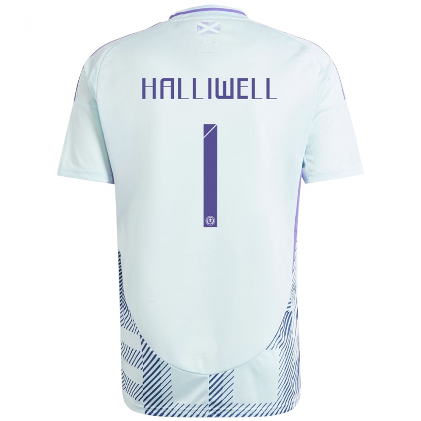 Dames Schotland Alfie Halliwell #1 Licht Mintblauw Uitshirt Uittenue 24-26 T-Shirt België