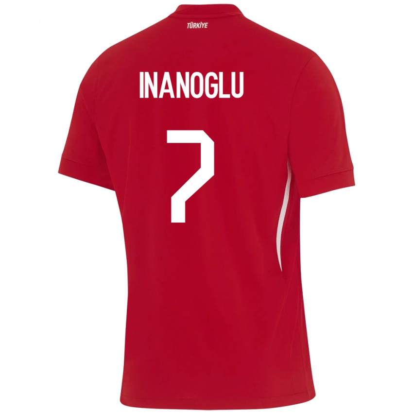 Dames Turkije Kaan İnanoğlu #7 Rood Uitshirt Uittenue 24-26 T-Shirt België