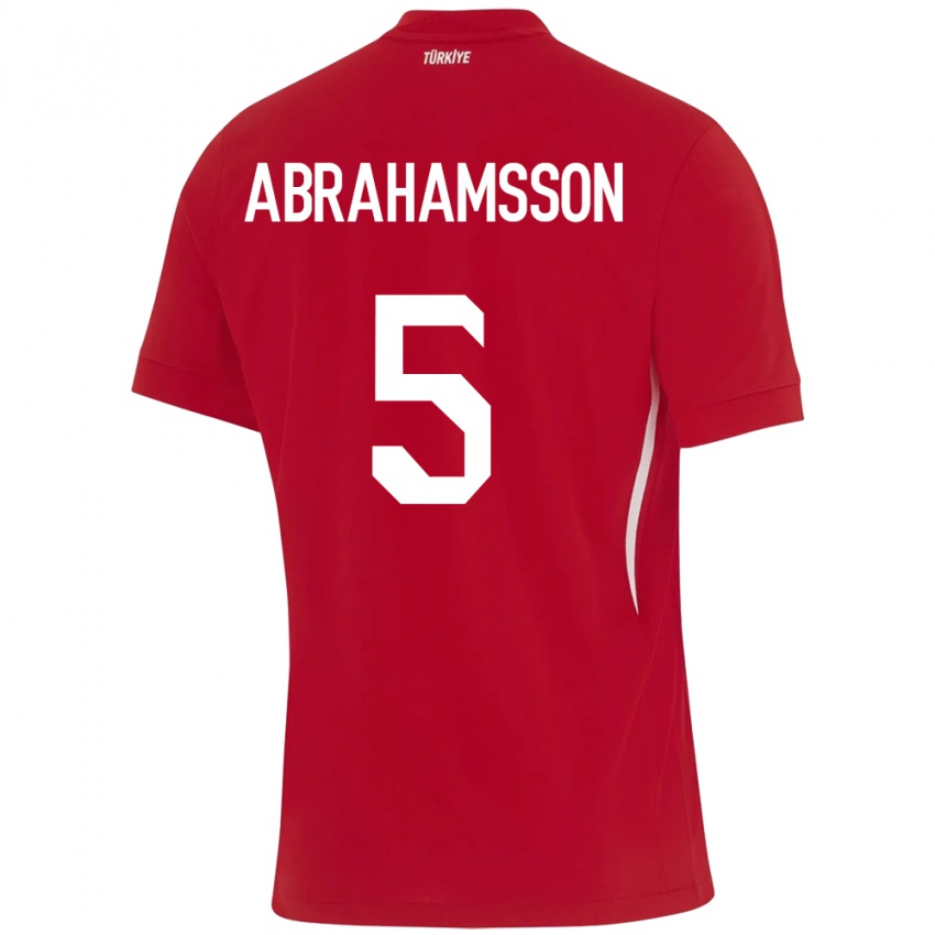 Dames Turkije Sejde Aylin Abrahamsson #5 Rood Uitshirt Uittenue 24-26 T-Shirt België