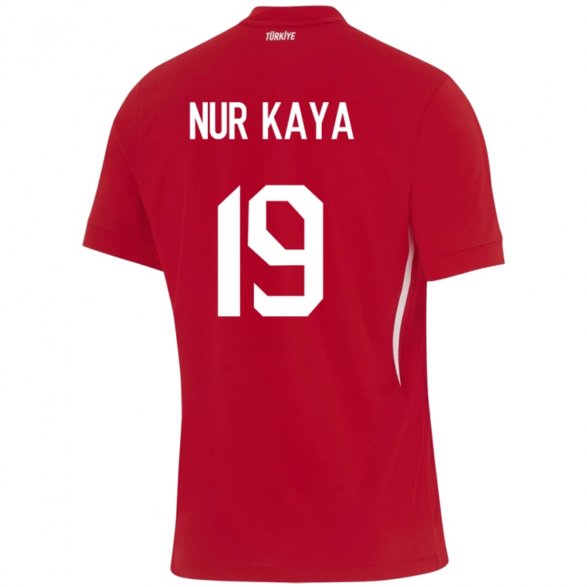 Dames Turkije Cansu Nur Kaya #19 Rood Uitshirt Uittenue 24-26 T-Shirt België