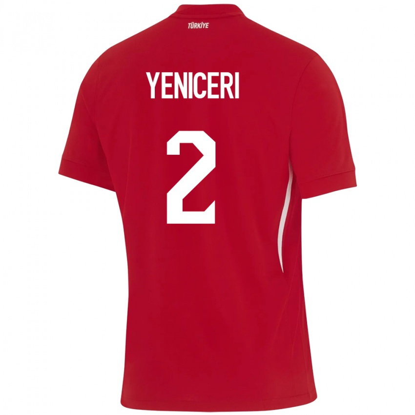 Dames Turkije Berna Yeniçeri #2 Rood Uitshirt Uittenue 24-26 T-Shirt België