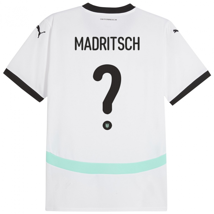 Dames Oostenrijk Diego Madritsch #0 Wit Uitshirt Uittenue 24-26 T-Shirt België