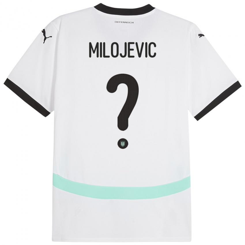 Dames Oostenrijk Filip Milojevic #0 Wit Uitshirt Uittenue 24-26 T-Shirt België
