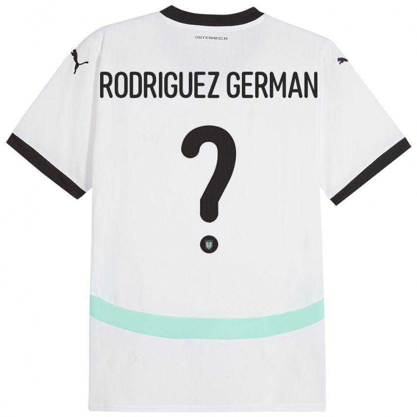 Femme Maillot Autriche Ryan Rodriguez German #0 Blanc Tenues Extérieur 24-26 T-Shirt Belgique