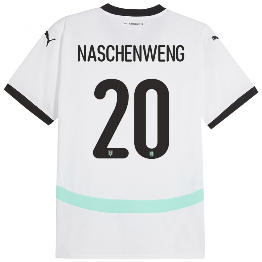 Dames Oostenrijk Katharina Naschenweng #20 Wit Uitshirt Uittenue 24-26 T-Shirt België
