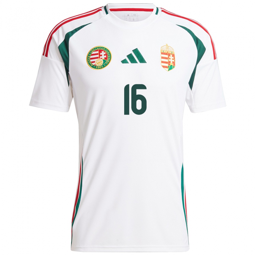 Dames Hongarije Diána Csányi #16 Wit Uitshirt Uittenue 24-26 T-Shirt België