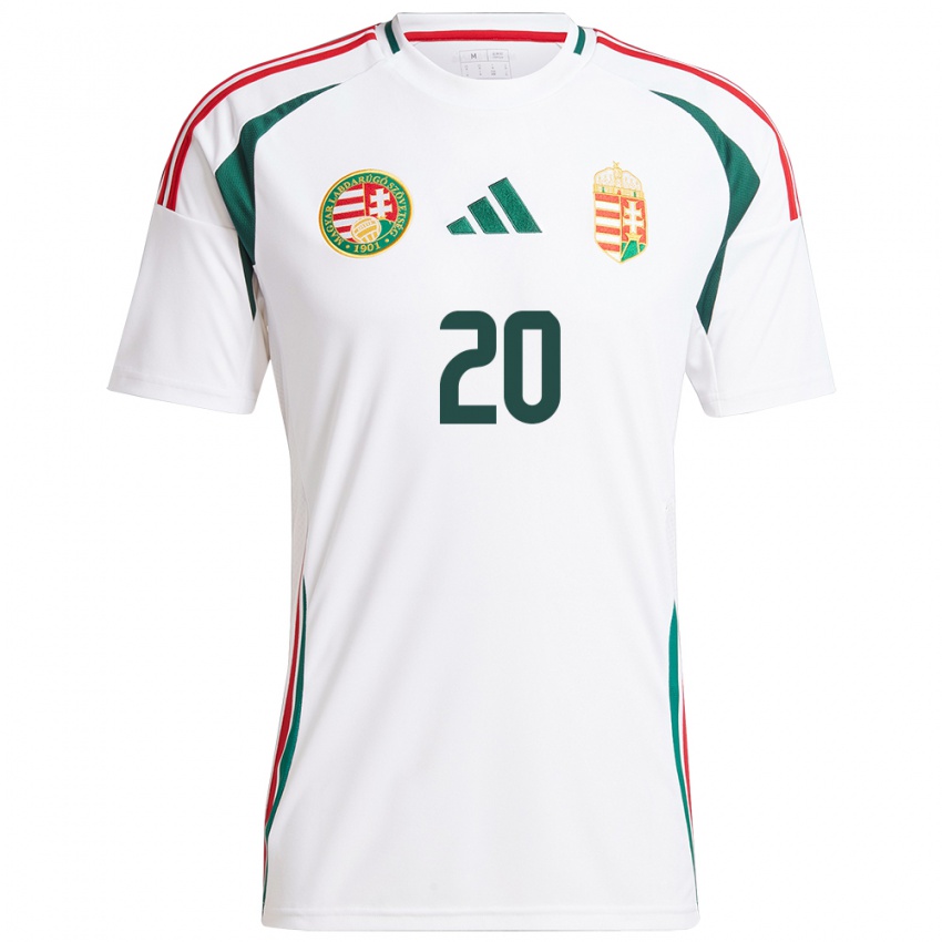 Dames Hongarije Zsombor Hős #20 Wit Uitshirt Uittenue 24-26 T-Shirt België