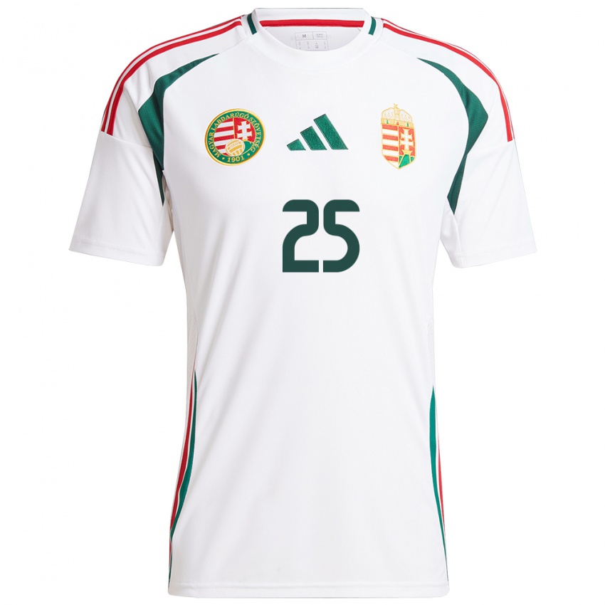 Dames Hongarije Krisztofer Horváth #25 Wit Uitshirt Uittenue 24-26 T-Shirt België