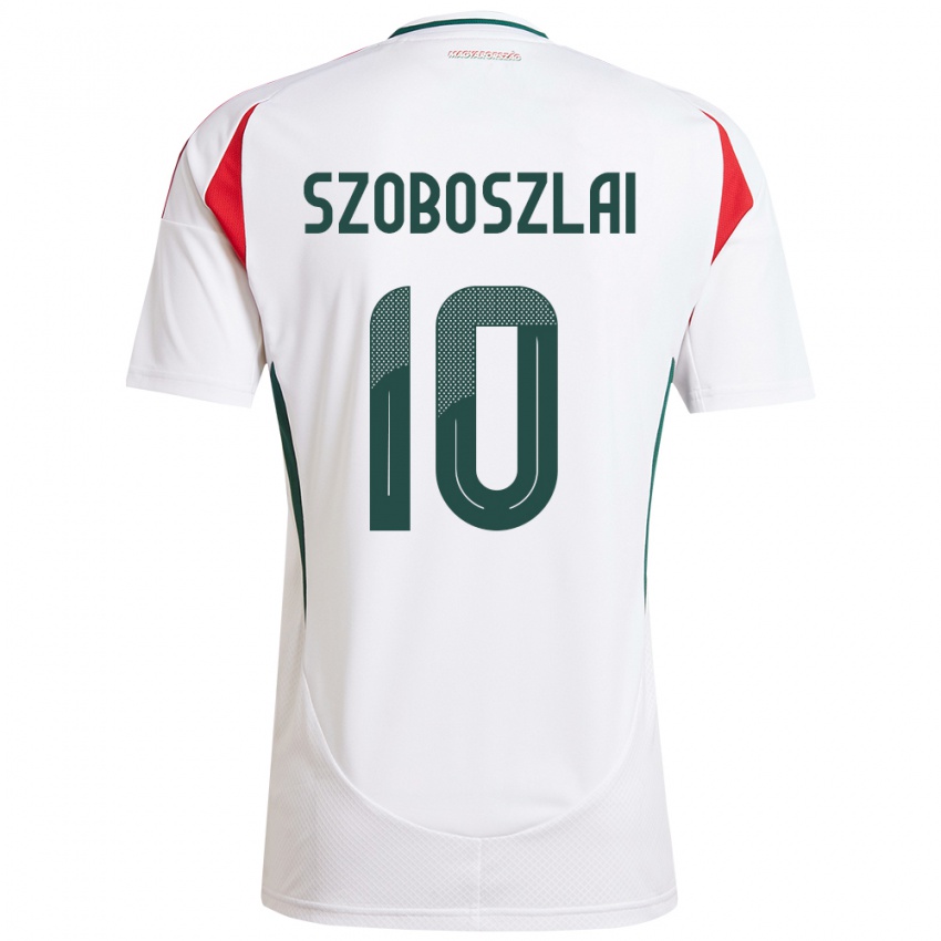 Dames Hongarije Dominik Szoboszlai #10 Wit Uitshirt Uittenue 24-26 T-Shirt België